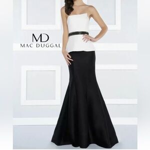 Mac Duggal | Colorblock Strapless Mermaid Gown